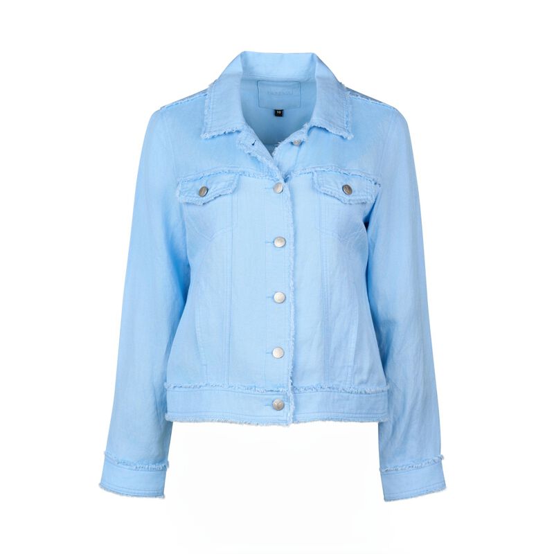 Vassalli Linen Jacket with Frayed Seams image number 2